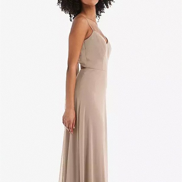After Six 1548....Tie-Back Cutout Maxi Dress with Front Slit....Topaz..Size 10 - Picture 5 of 7